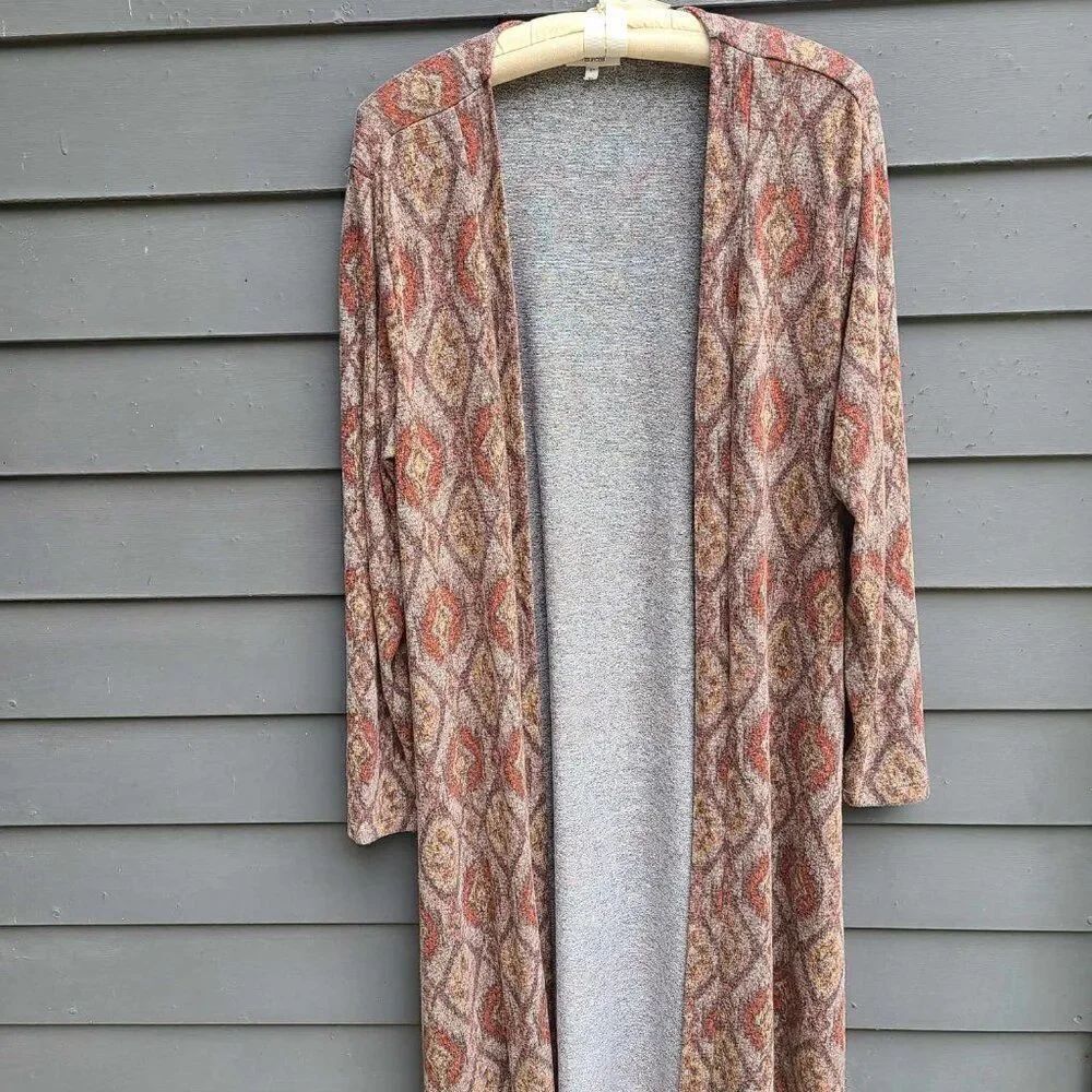 Maurices Brown Rust Tan Open Front Midi Sweater size XL BOHO
